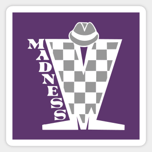 Madness HD Checkerboard White & Grey Sticker